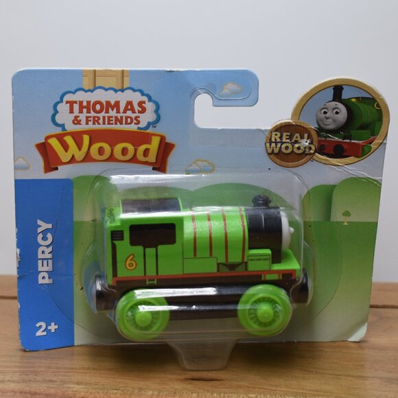 Percy 6 Green Thomas & Friends Real Wood Railways Wooden Engine Train 2018 New - Picture 1 of 9